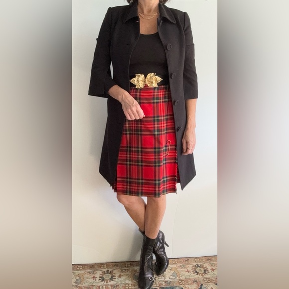 Vintage Land’s End Tartan Plaid Wool Kilt Wrap Skirt Made in Ireland 🇮🇪 - Picture 4 of 15